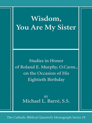 cover image of Wisdom, You Are My Sister